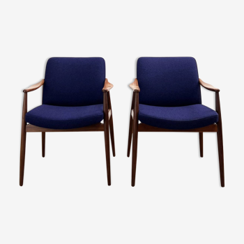 Two Mid-Century Modern Teak Armchairs by Hartmut Lohmeyer for Wilkhahn, 1950s