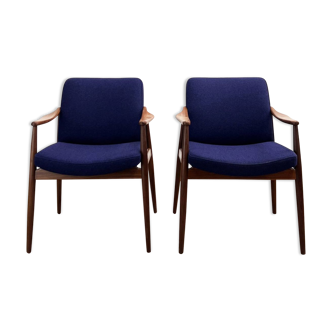 Two Mid-Century Modern Teak Armchairs by Hartmut Lohmeyer for Wilkhahn, 1950s