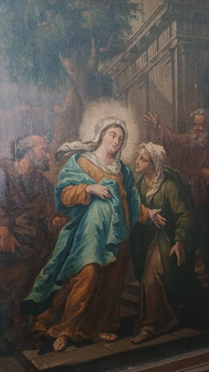 Oil painting on canvas, early Italian school, 18th century - Visitation