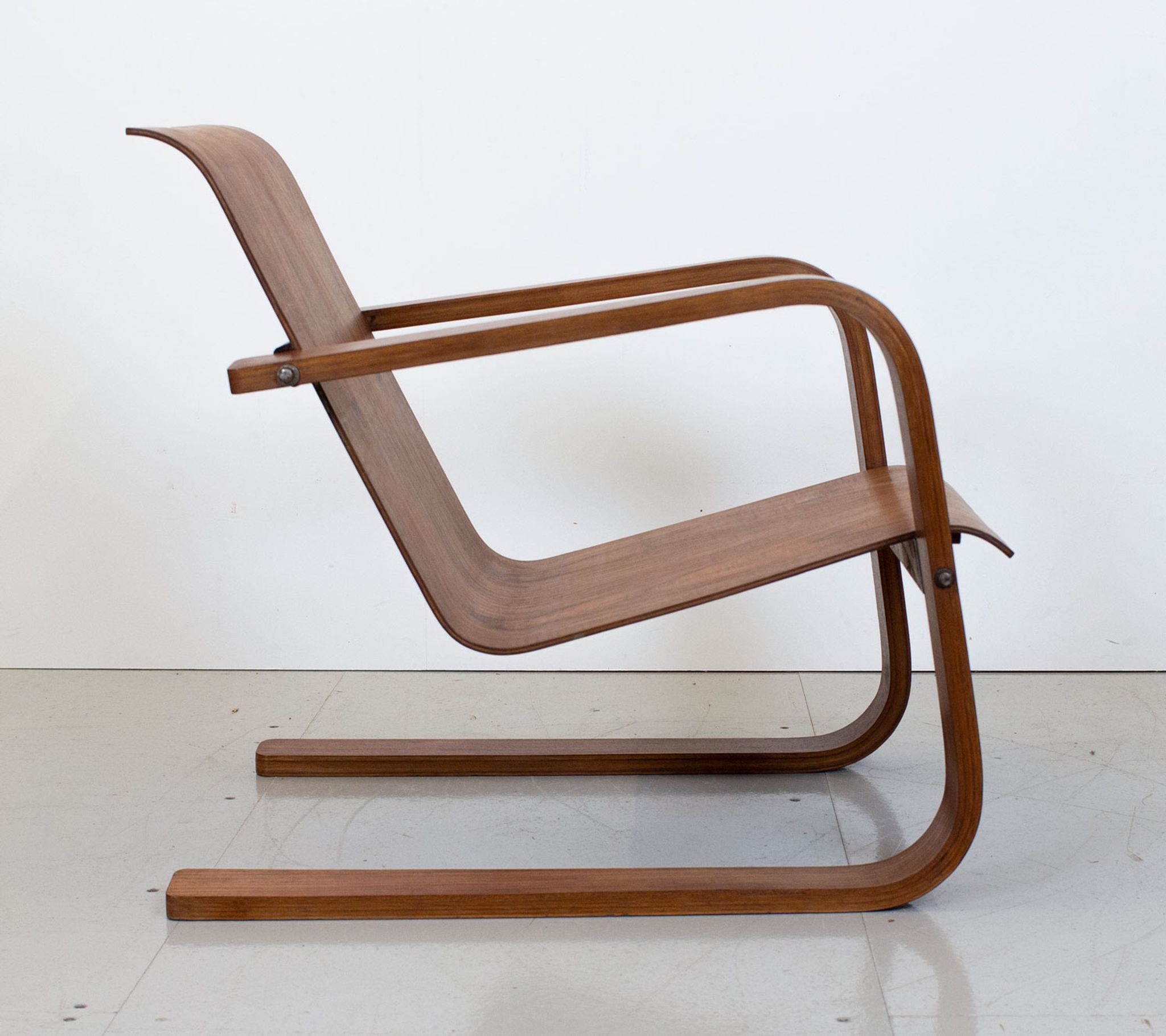 1930s modernist cantilever plywood armchair
