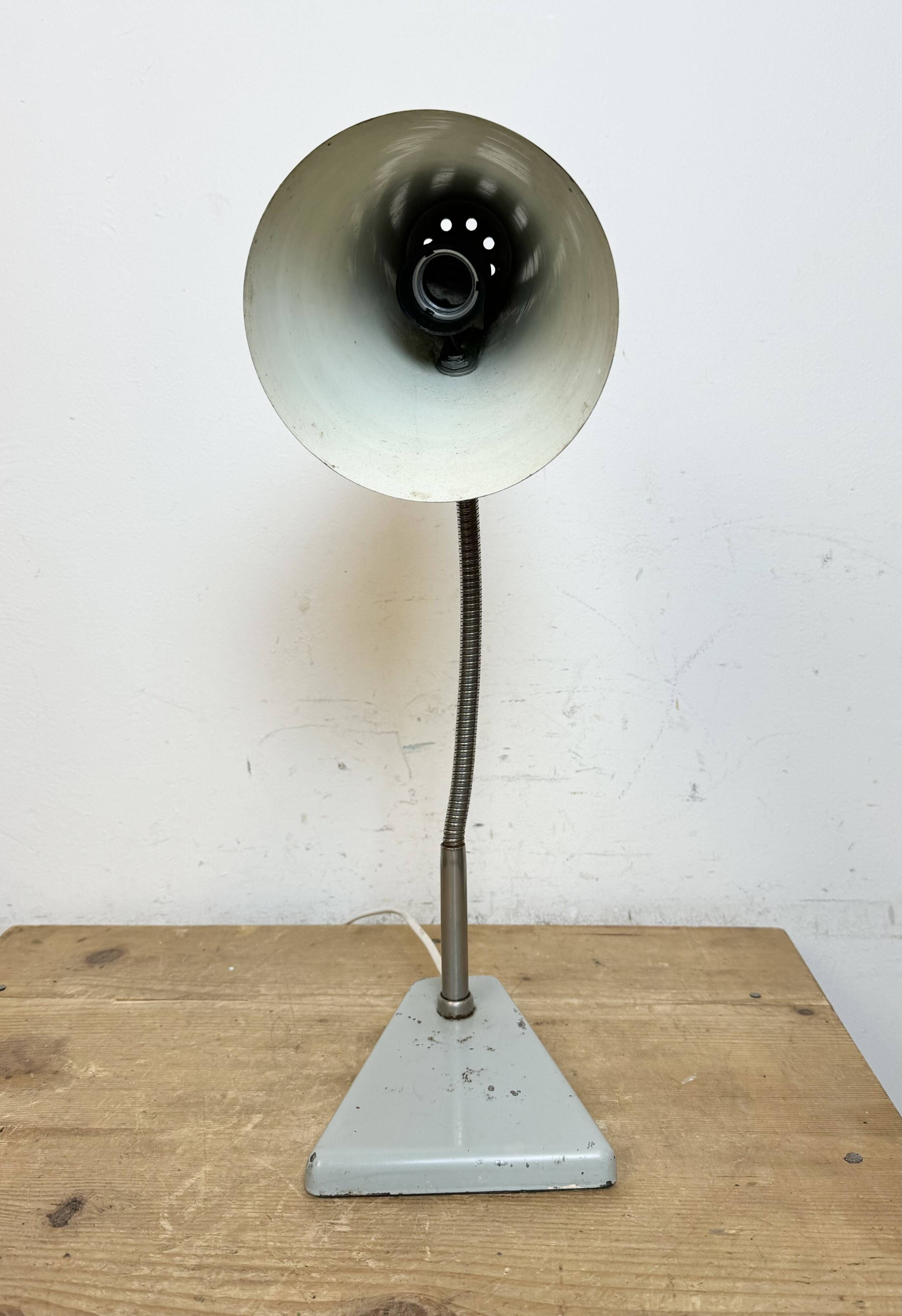 Grey Industrial Gooseneck Table Lamp from Zaos, 1960s