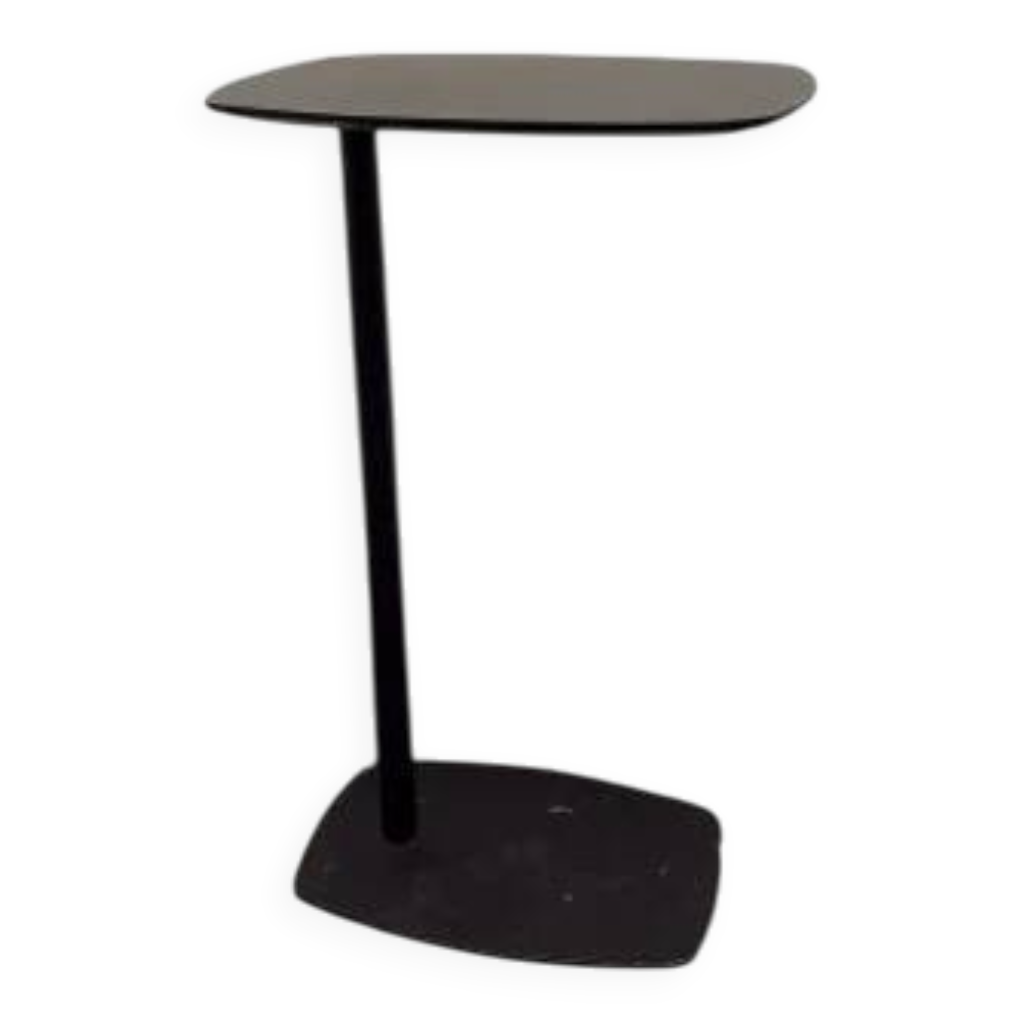 Table basse ovale en métal noir