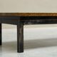 Modernist coffee table with a patinated gold top, 120x52.5x36 cm, mid-20th century.