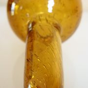 Blown glass carafe from Biot, amber, bubbled, vintage 70s