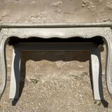 Louis XV style console table with beige patina and wax