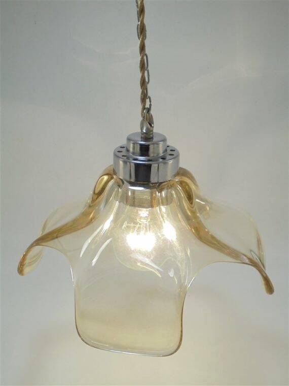 Gold glass pendant light
