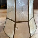 Set of 2 clamp lampshades in mother-of-pearl and brass
