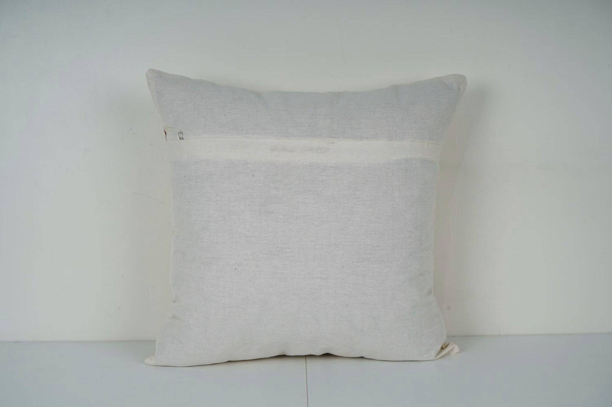 Housse de coussin brodée vintage 48x48 cm