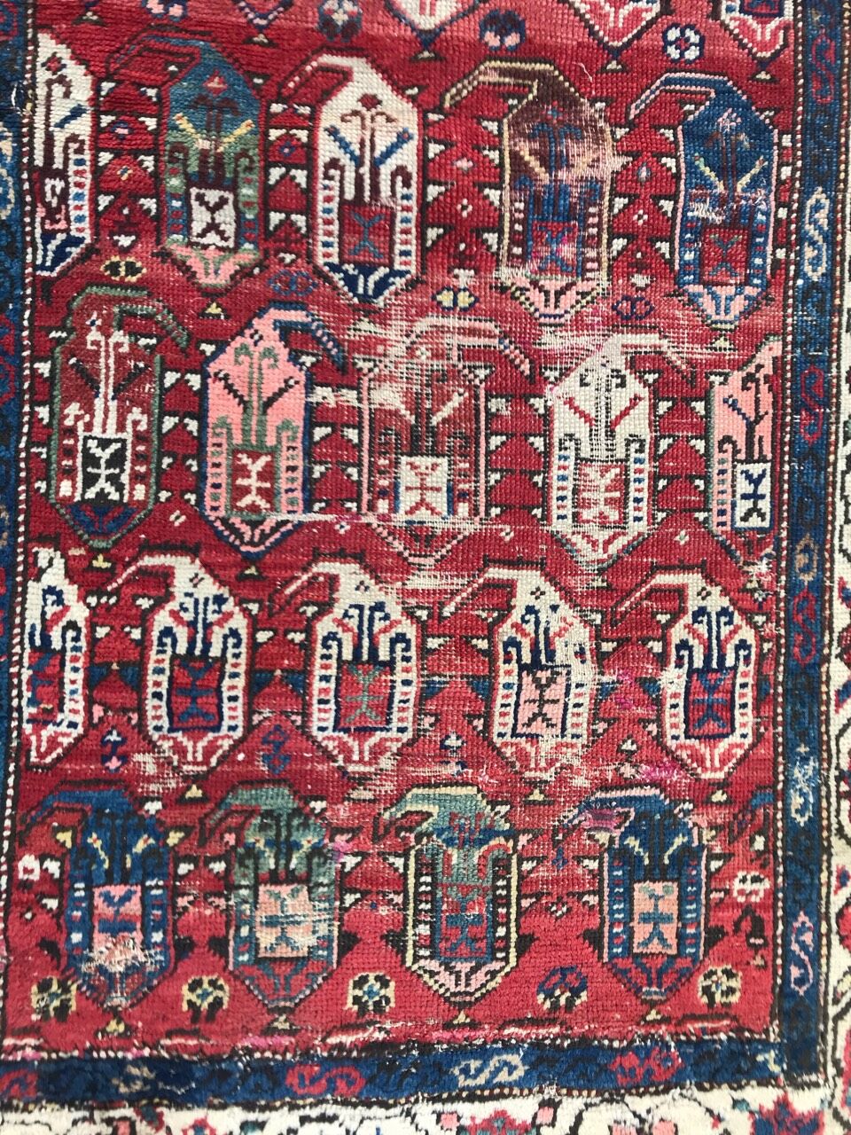 Ancient Caucasian rug Kazak 100x192 cm