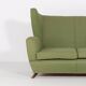 Canapé à oreilles en tissu vert par Paolo Buffa, Italie années 1950