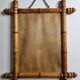Miroir en bois tourné à l'imitation du bambou, des années 40-50, 42 x 49 cm