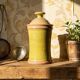 Decorative spice box in vintage two-tone glazed stoneware, handmade and signed.