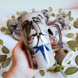 Grandes tasses en gré artisanal vintage
