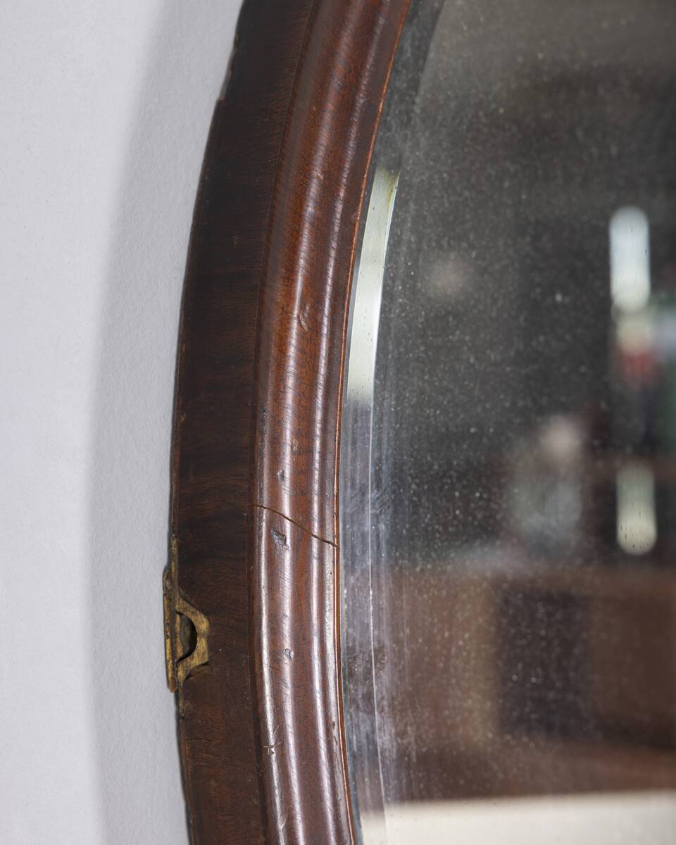 Vintage 1960s Italian-design walnut wall mirror