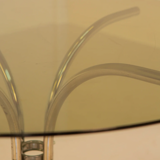 Tulip dining table and smoked glass 80's