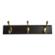 Wooden coat rack with double brass hooks