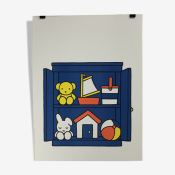 Illustration poster (toy closet) by Dick BRUNA, 1987.