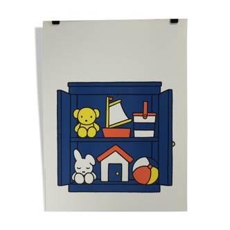 Illustration poster (toy closet) by Dick BRUNA, 1987.