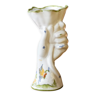 Old vase of Moustiers, hand painted