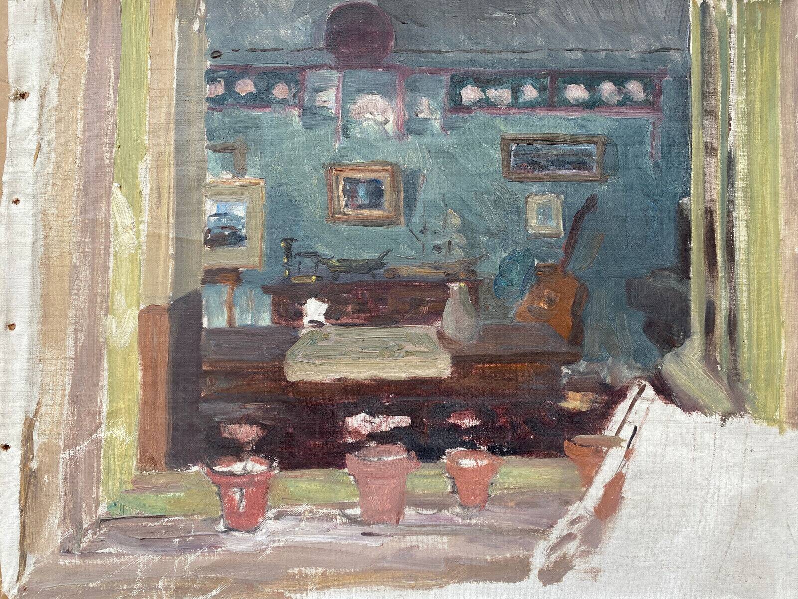 HST painting "Interior, circa 1920" by Pierre BONNEROT (1891-1981)