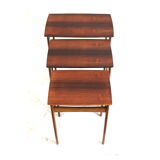 Danish vintage rosewood nesting tables / set of 3 side tables made in the 60s