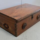 Massive ash chest and iron handles - mid-19th century
