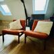 Paire chauffeuses scandinaves vintage