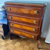 Wooden and marble chest of drawers