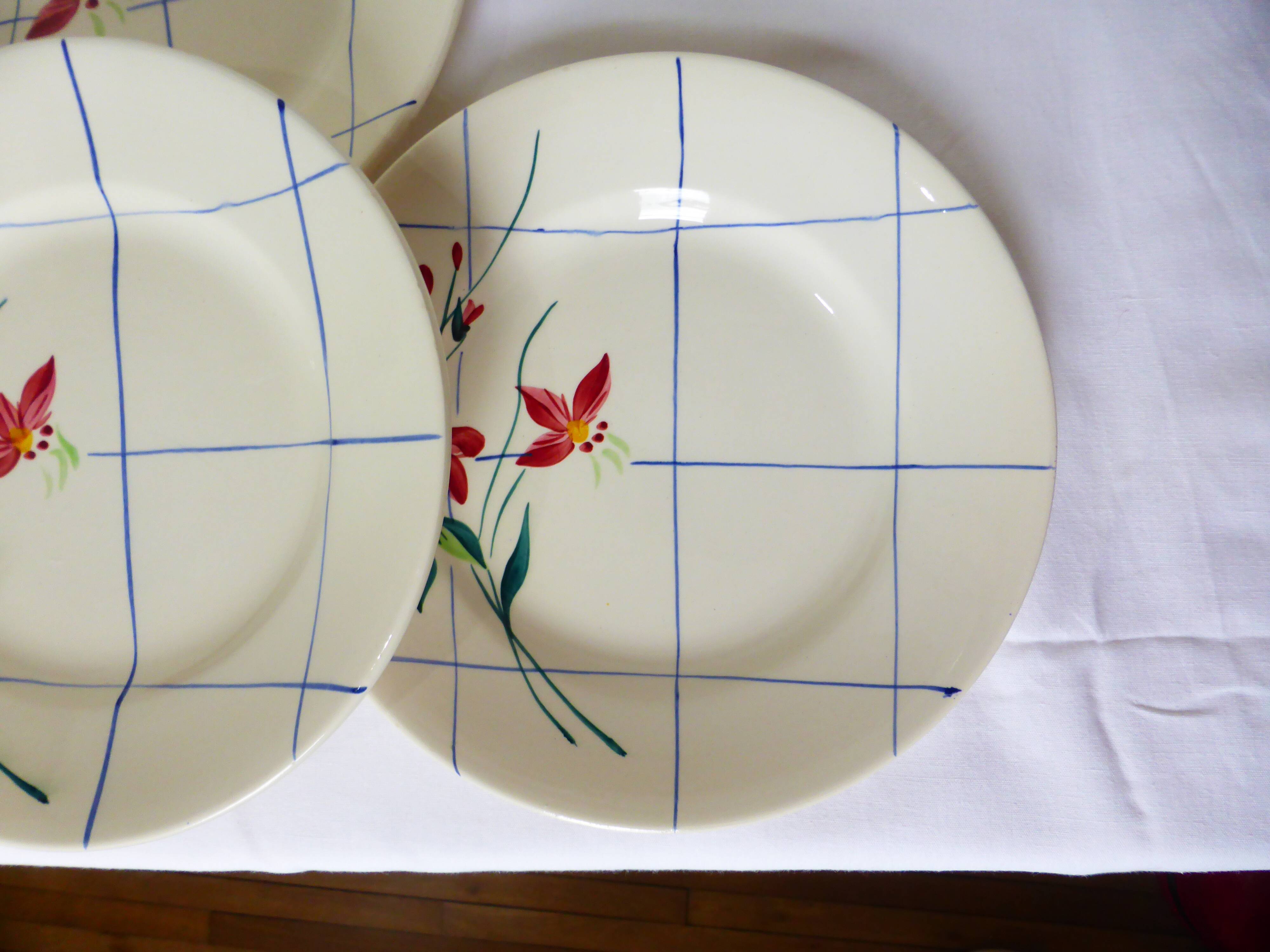 4 vintage flat plates of Niderviller model Saumur 220542