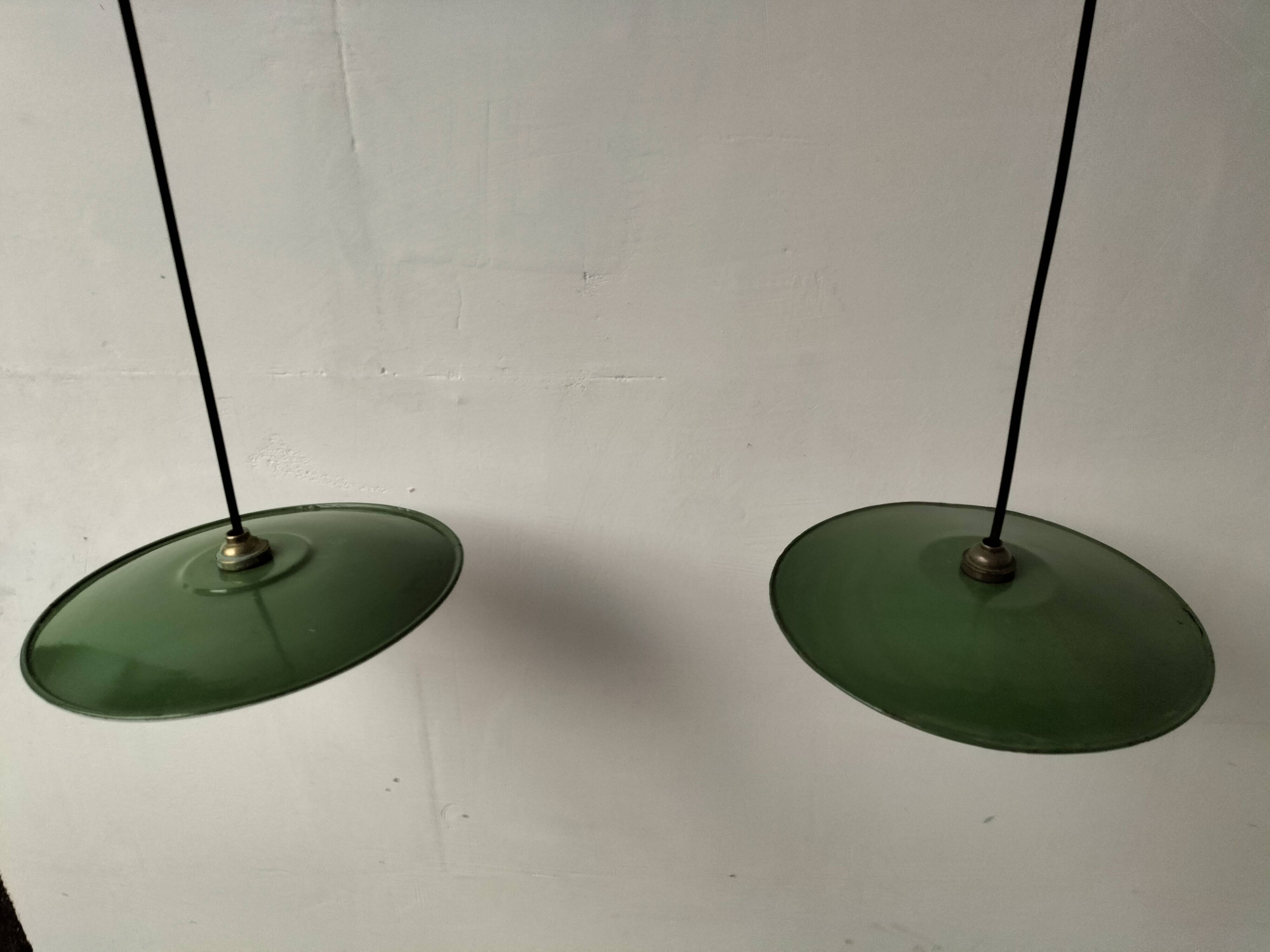 Pair of old pendant lights
