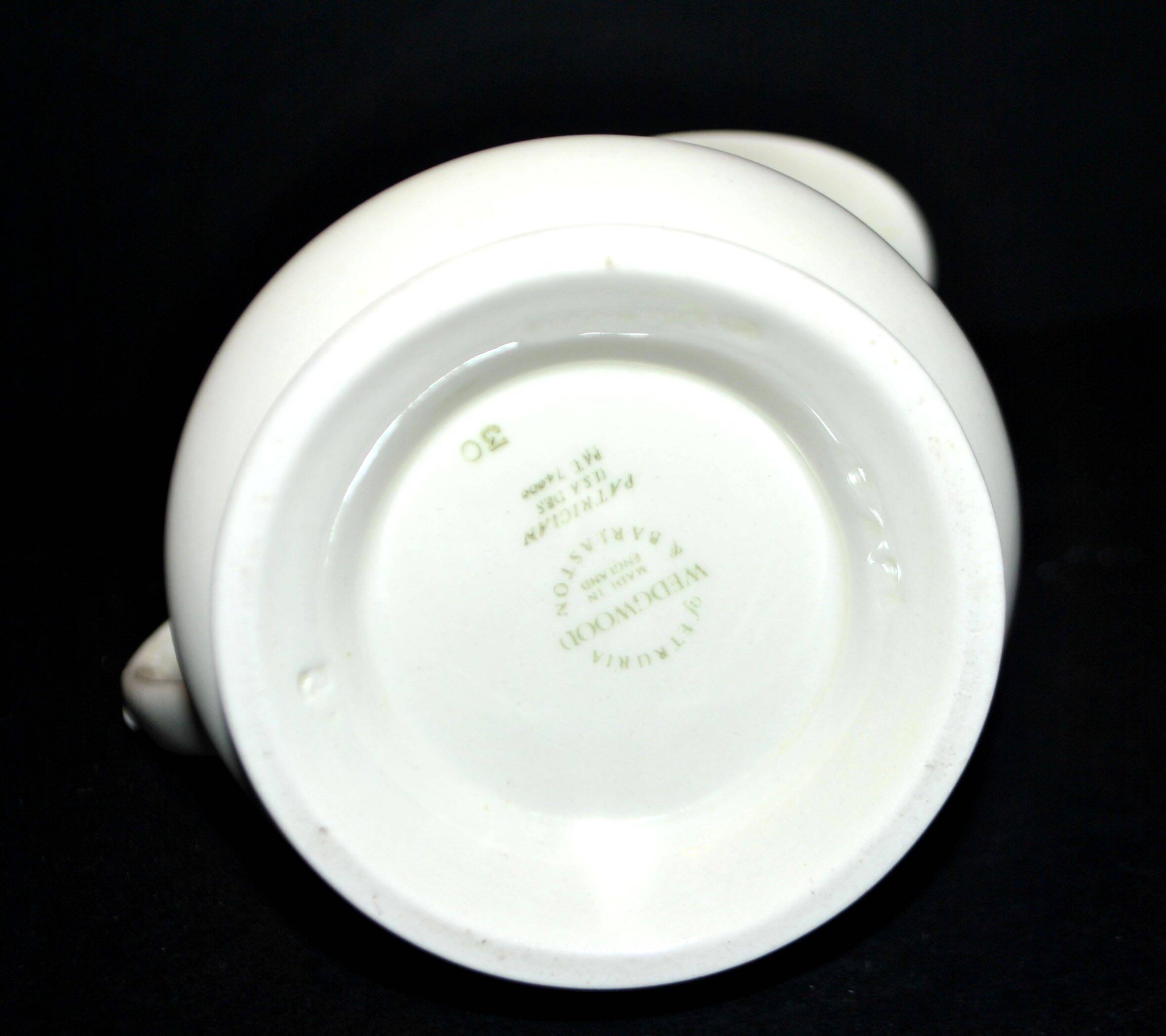Wedgwood "Patrician" molded opaque earthenware pitcher, England Etruria Barlaston
