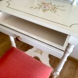 Coiffeuse avec miroir et tabouret vintage