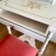 Dressing table with mirror and vintage stool