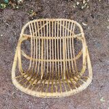 Rattan shell armchair
