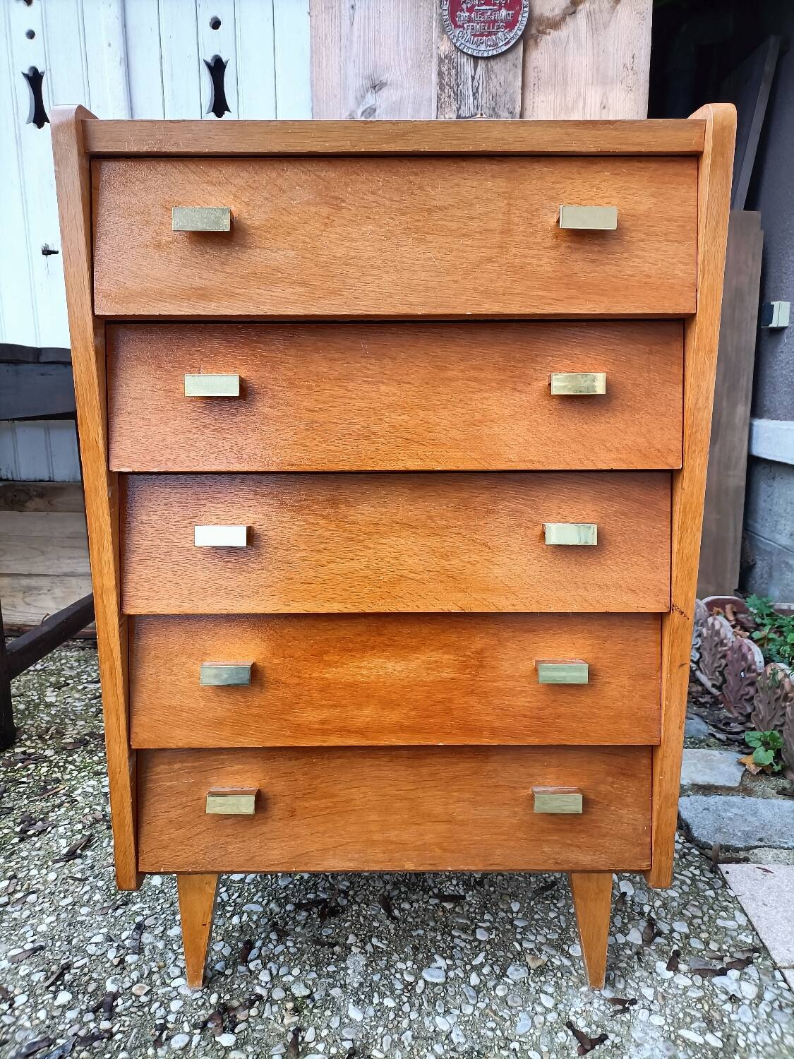 Vintage chiffonier with compass feet