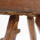Rustic brutalist tripod stool in wood - Natural shape - 1950s/60s