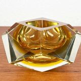 Vintage Italian Sommerso yellow glass bowl, Murano, 1970s.