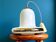 Lampe suspendue en verre opalin de style danois moderne