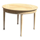 Round table + 1 renovated old extension in raw solid wood