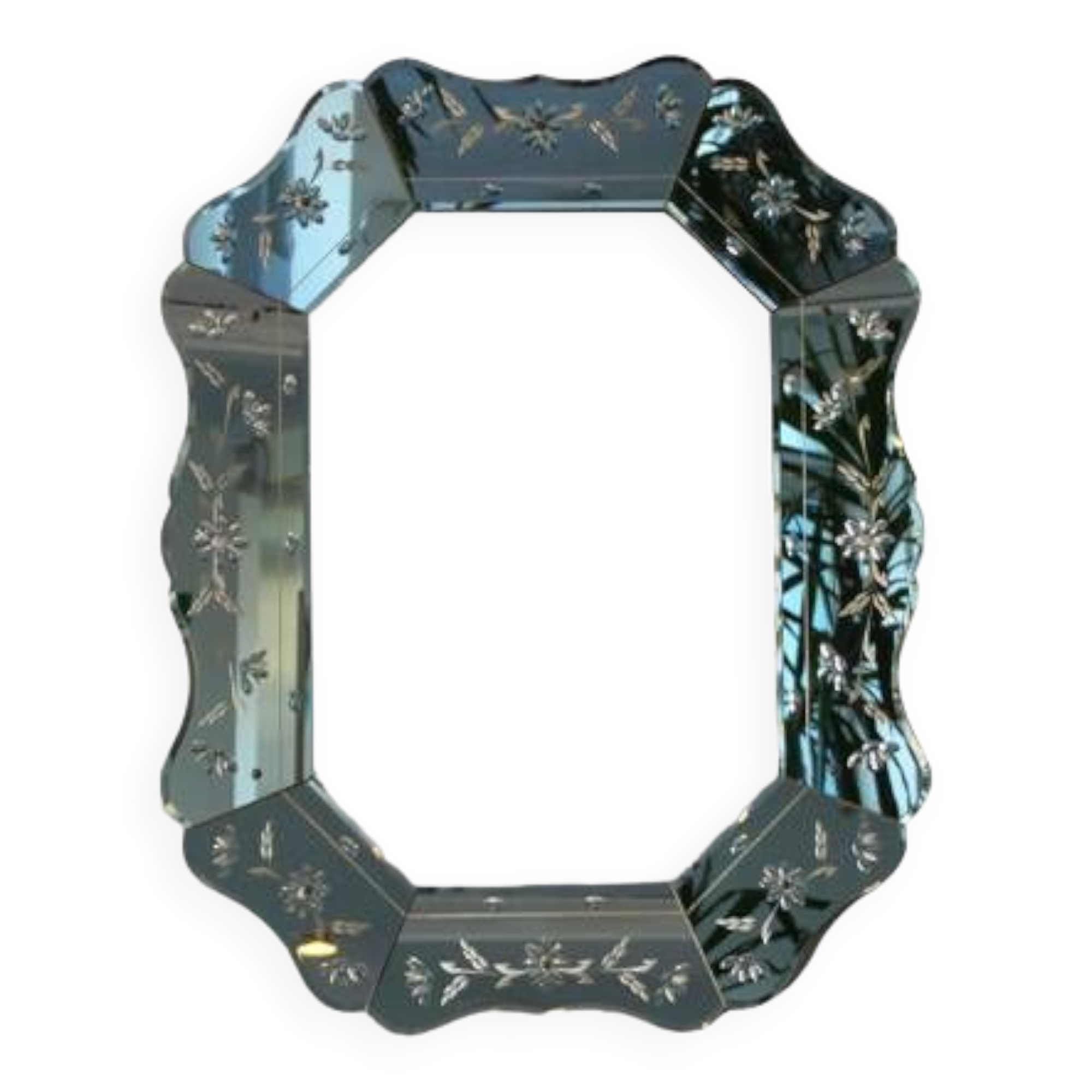 Vintage Venetian Style Faceted Mirror - 97x77cm