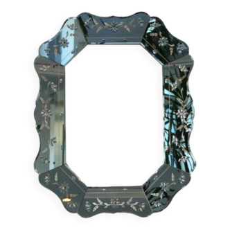 Vintage Venetian Style Faceted Mirror - 97x77cm