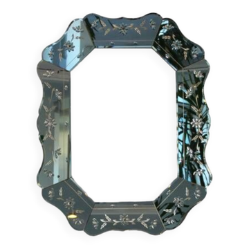 Vintage Venetian Style Faceted Mirror - 97x77cm