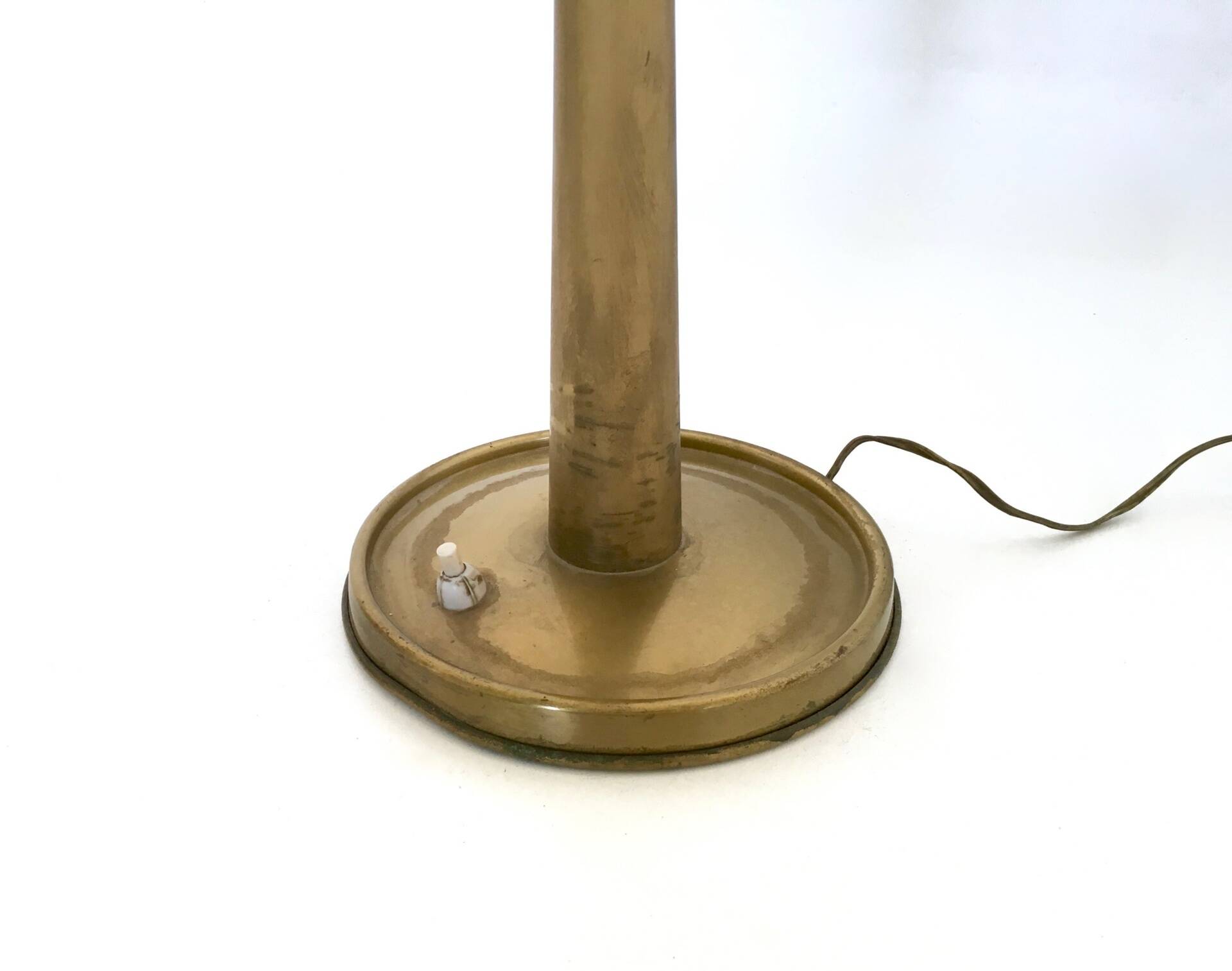 Three-Arm Brass Table Lamp with a Candelabra Design, Italy