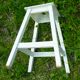 Vintage workshop stool white painted wood