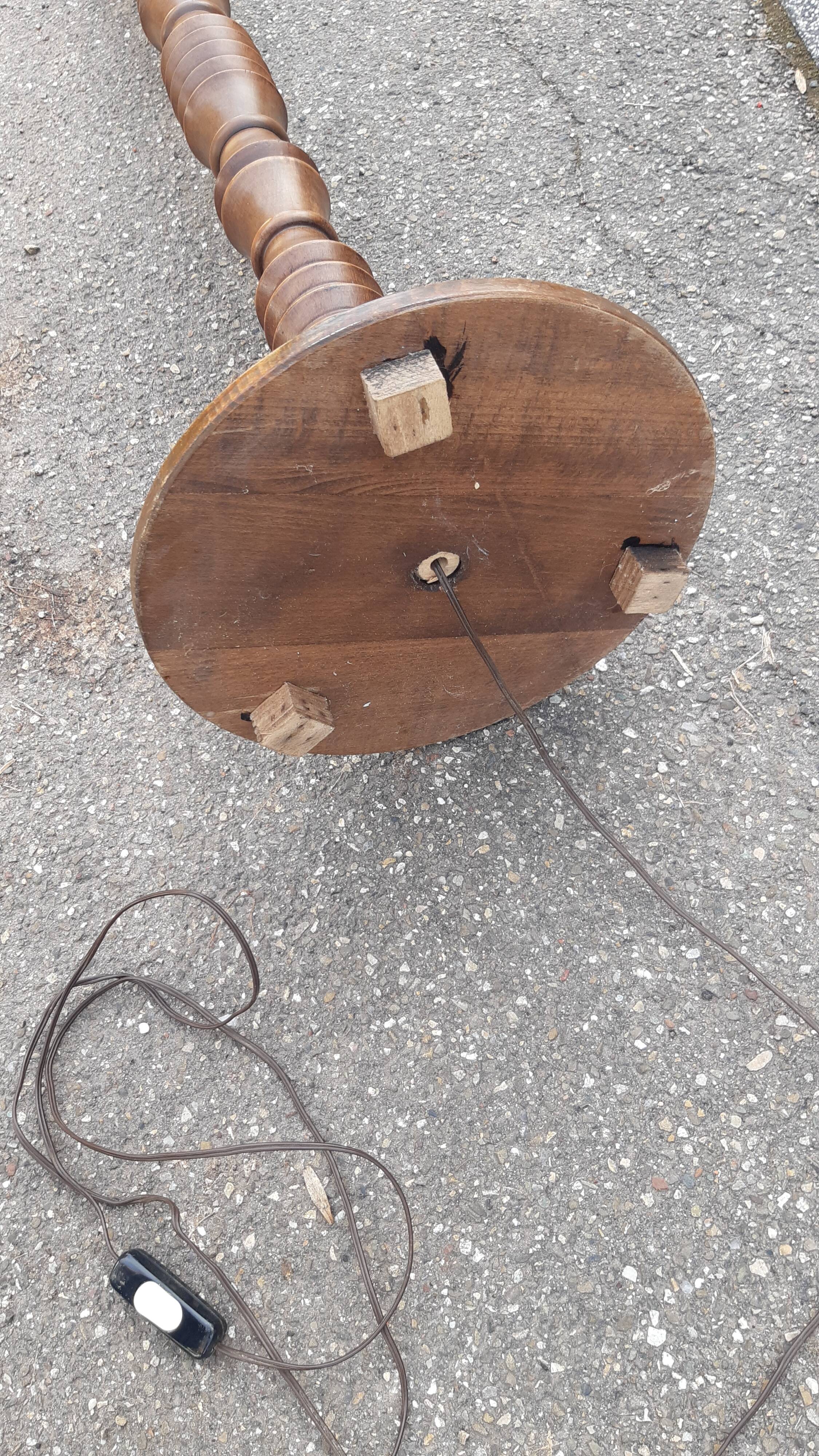 Art Deco turned wood floor lamp