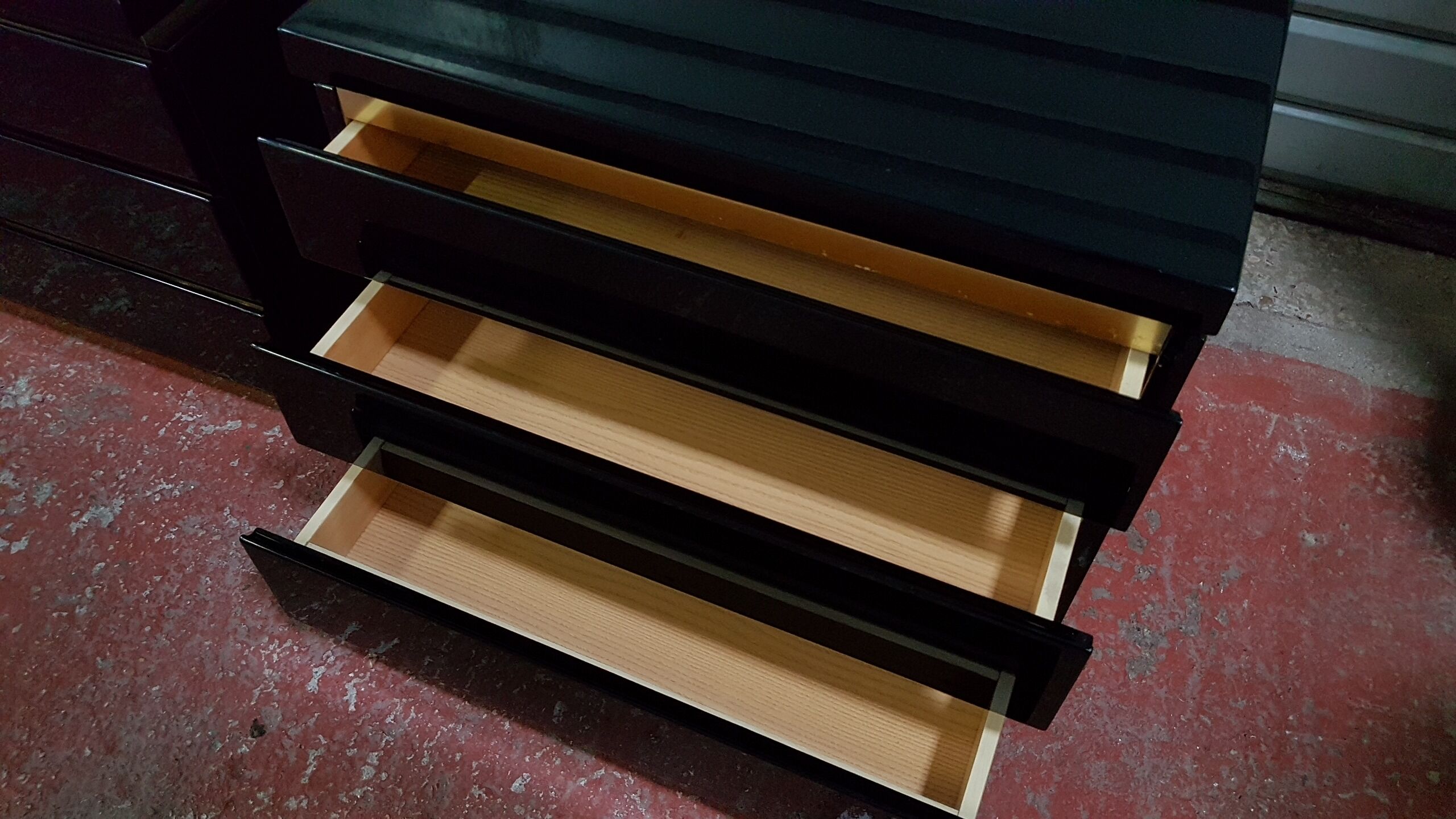 Lacquer black beside tables