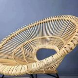 Rattan and metal armchair