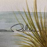 Painting "The Fisherman Martin" gouache naturalist signed