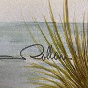 Tableau "Le Martin pêcheur" gouache naturaliste signé