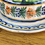 Old butter dish Henriot Quimper earthenware from Brittany